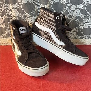 Vans Black and White Houndstooth High-Tops
